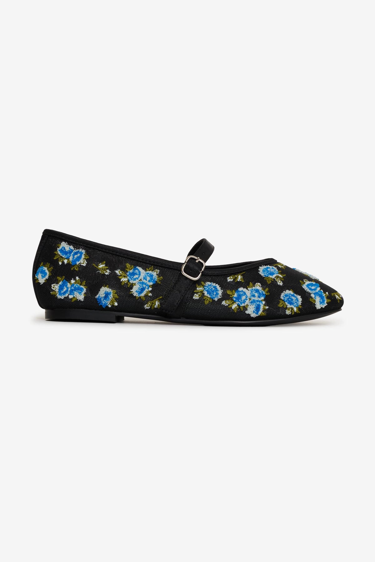 Evelyne Embroidered Ballet Flat Black - For Love & Lemons