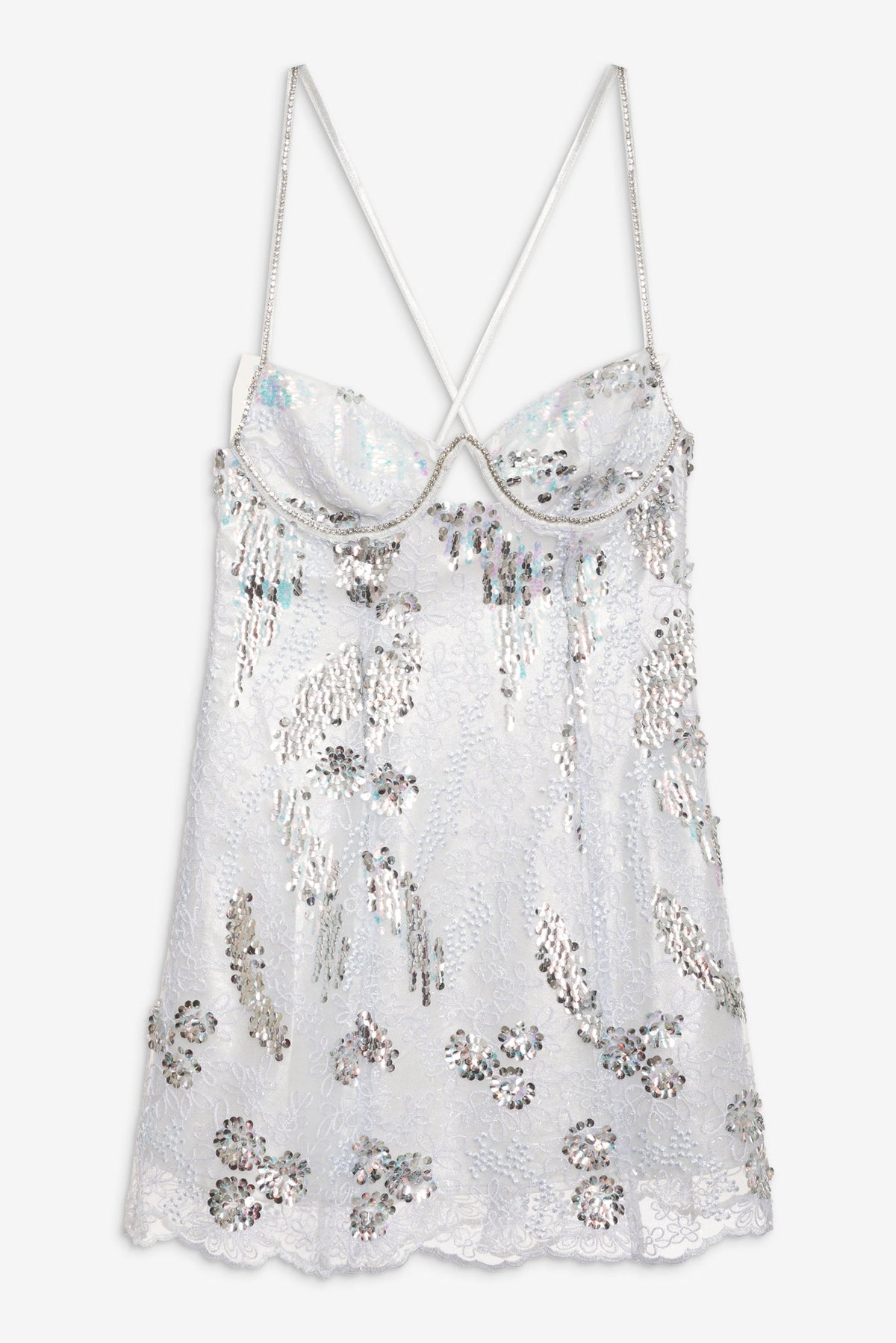 Opal Mini Dress Silver - For Love & Lemons