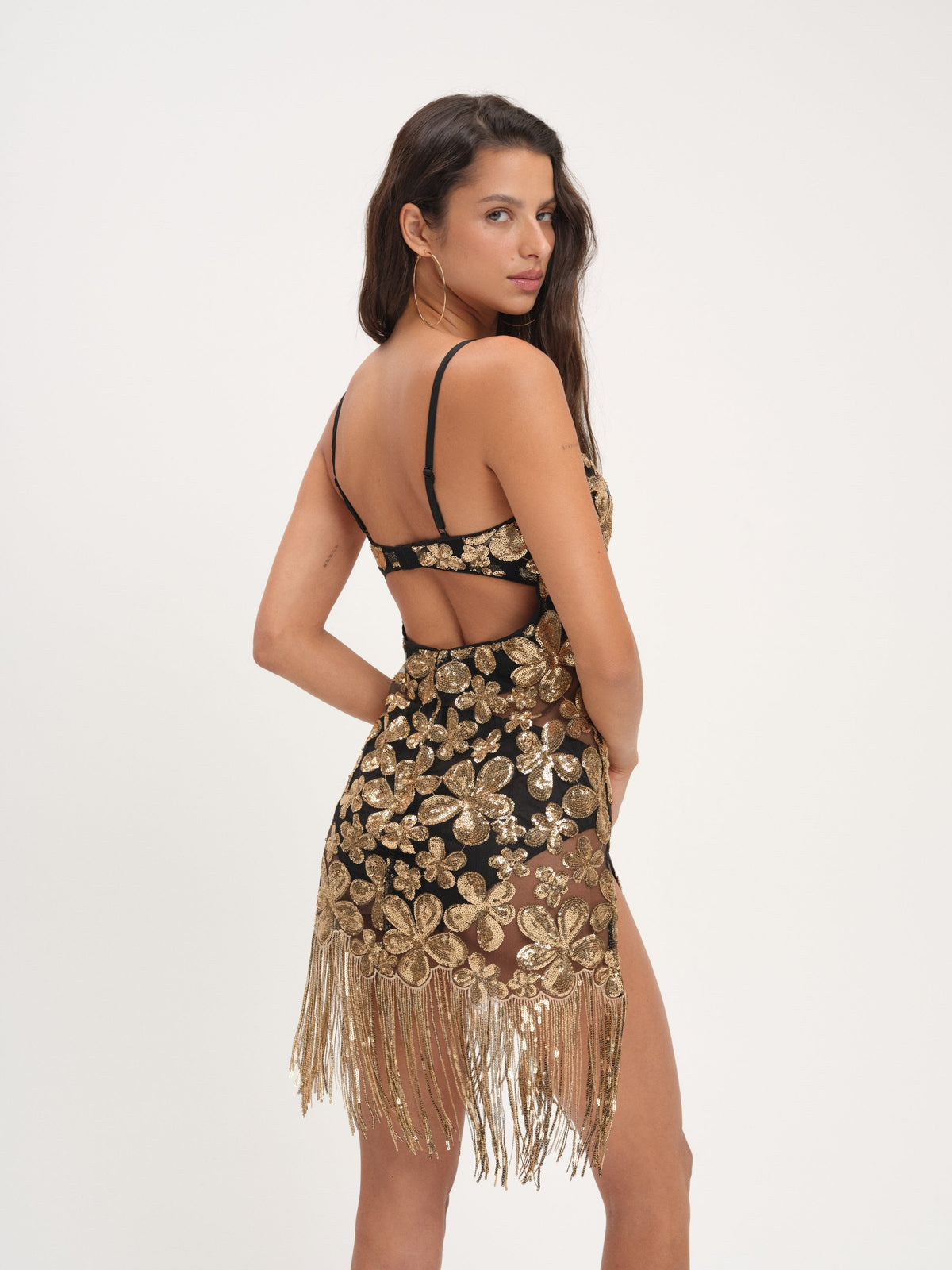 Colette Mini Dress Gold - For Love & Lemons