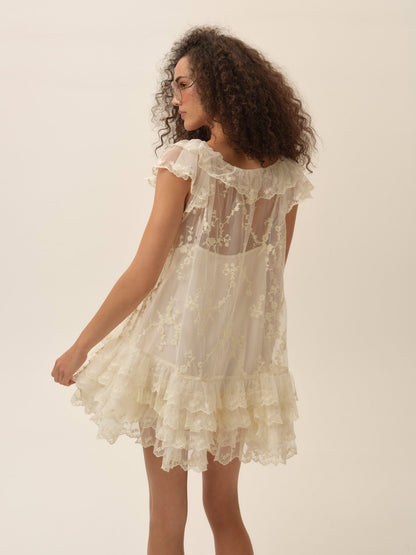 Hudson Mini Dress Cream - For Love & Lemons