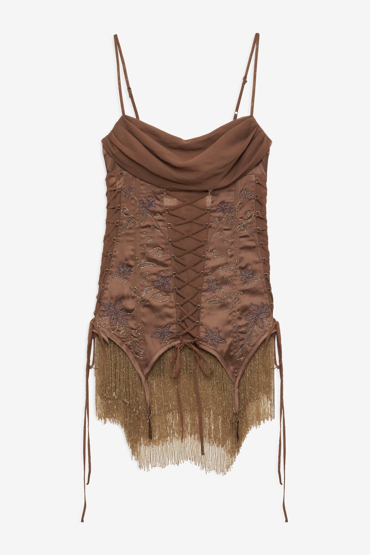 Olea Mini Dress Brown - For Love & Lemons