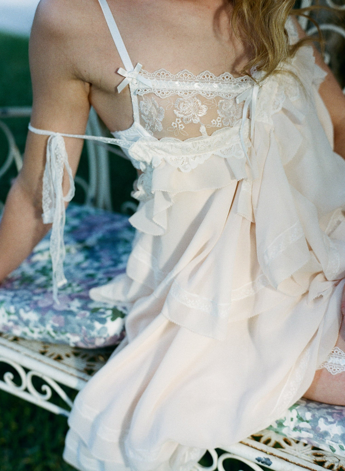 Juniper Ruffle Mini Dress Peach - For Love & Lemons