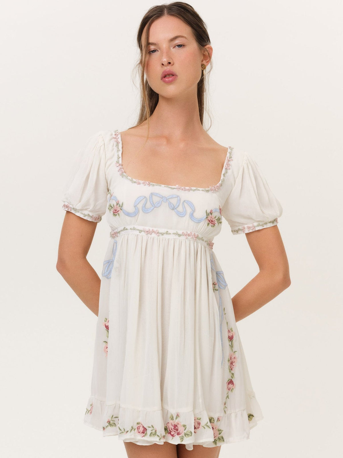 Rosemarie Mini Dress Cream - For Love & Lemons