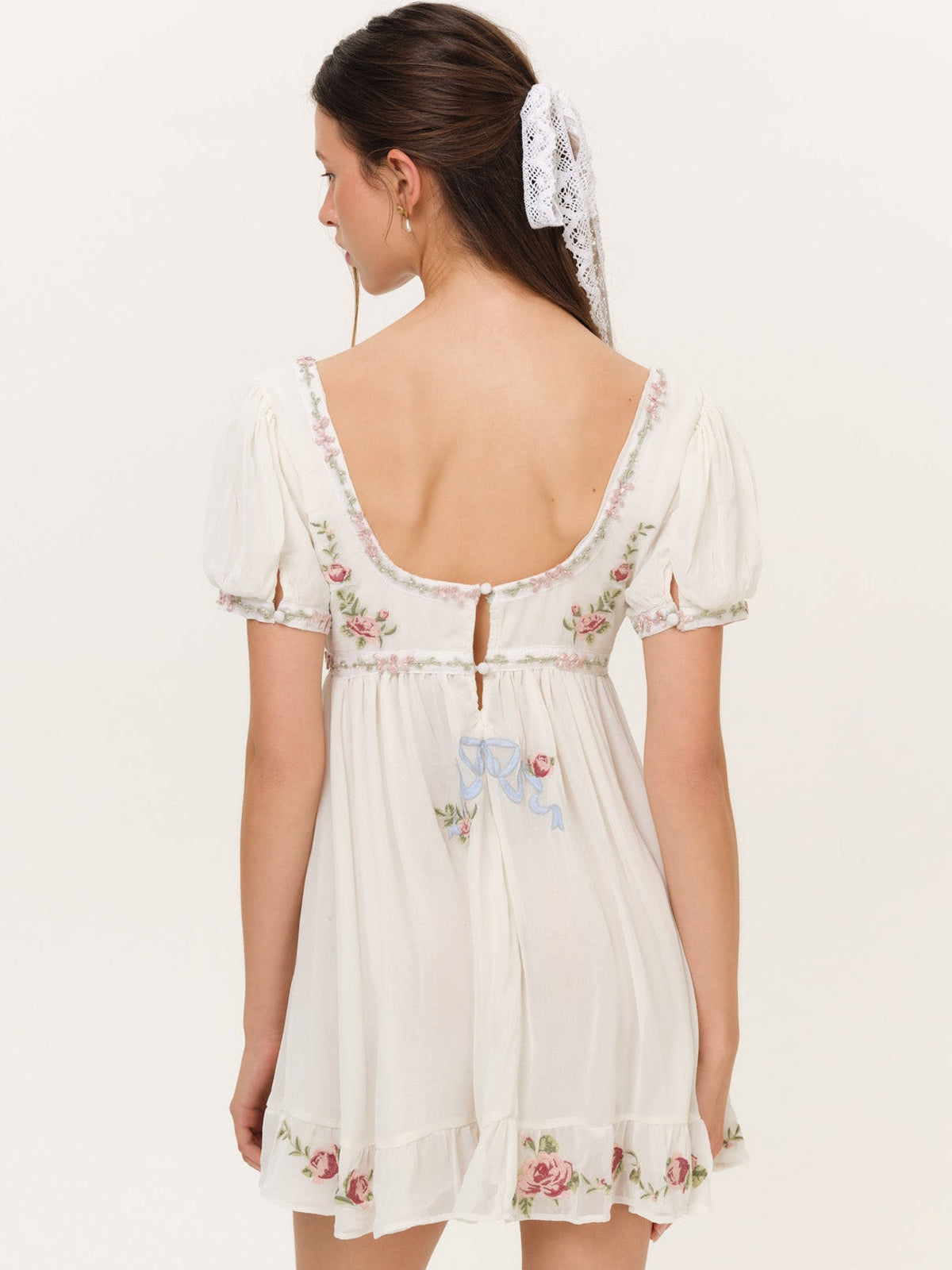 Rosemarie Mini Dress Cream - For Love & Lemons
