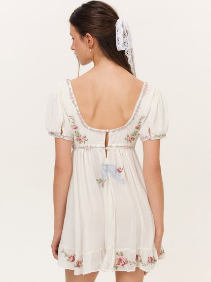 Rosemarie Mini Dress Cream - For Love & Lemons
