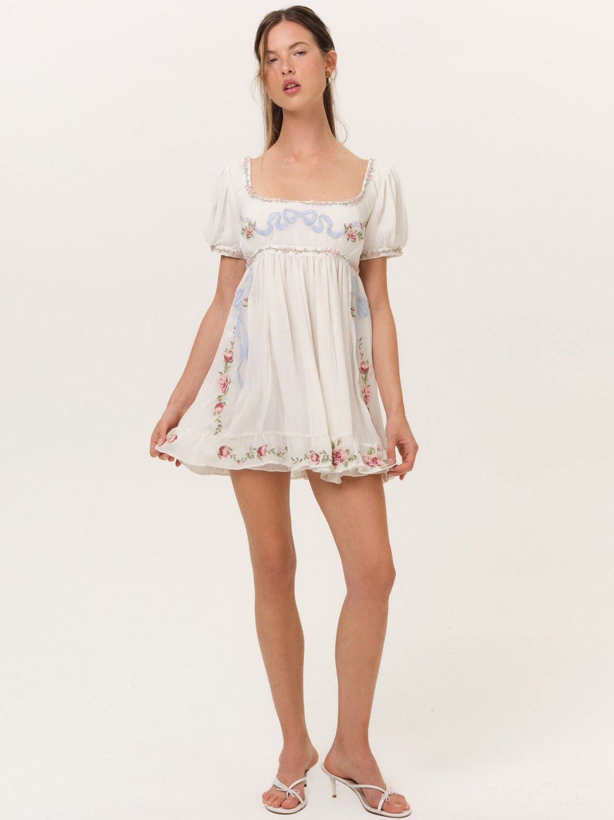 Rosemarie Mini Dress Cream - For Love & Lemons