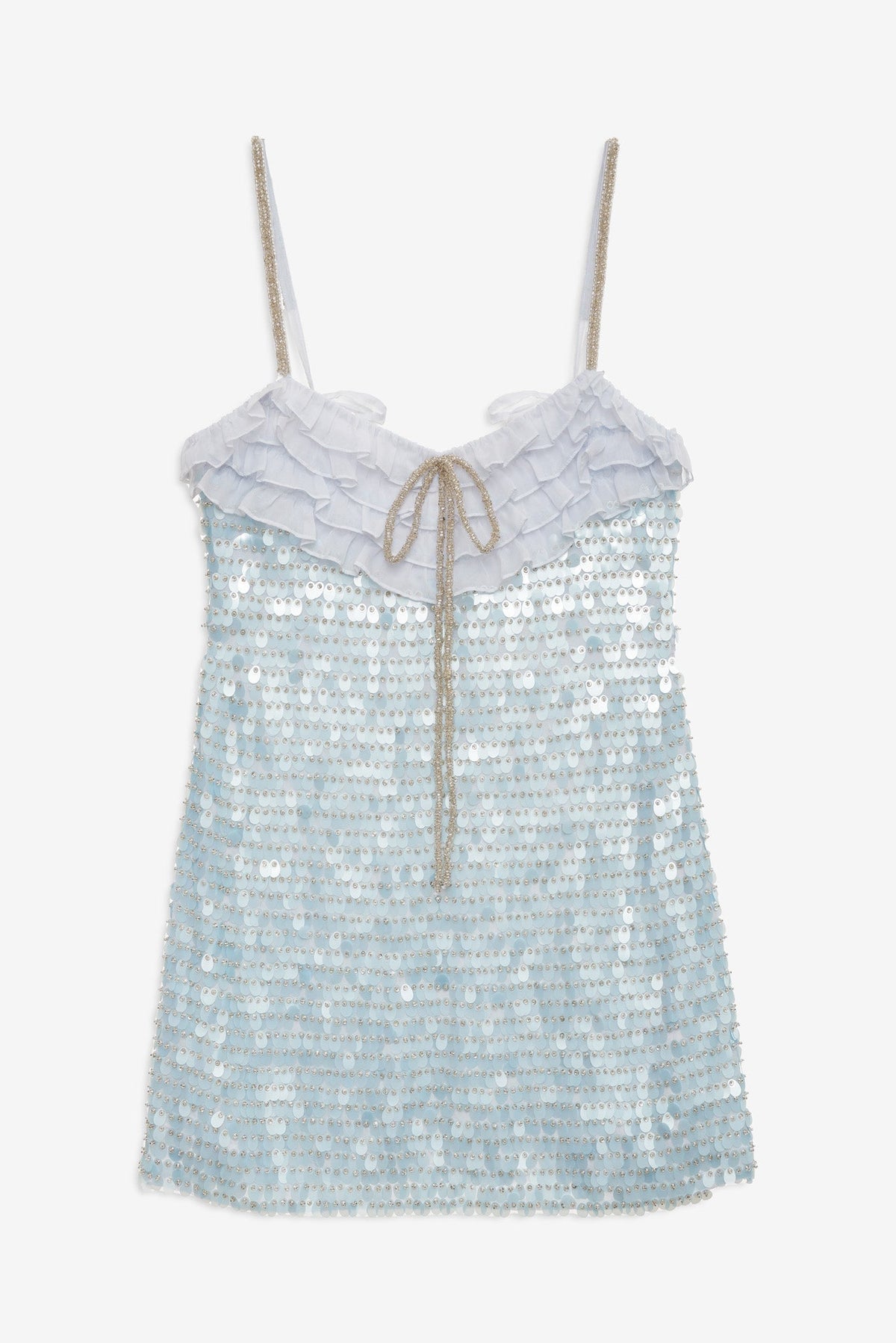 Layered Sequin Mini Dress Blue - For Love & Lemons