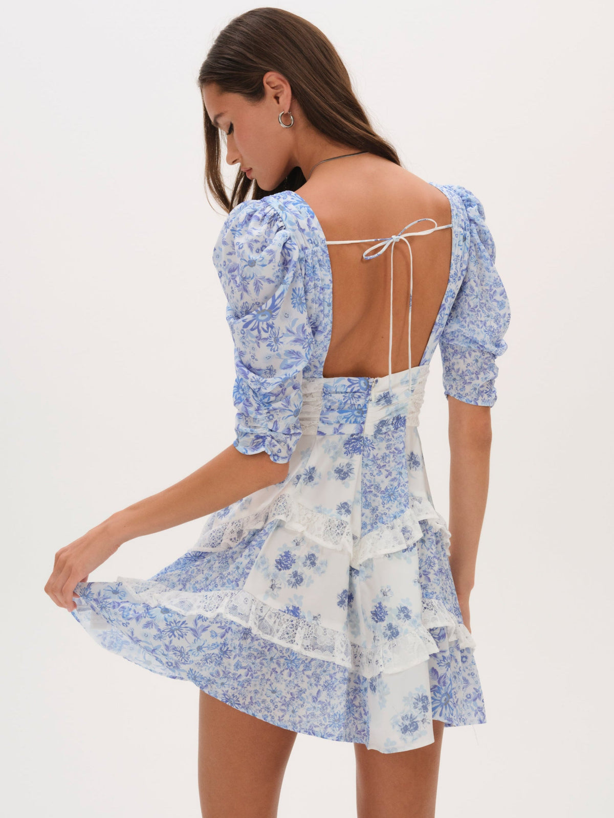 Rosalyn Mini Dress Blue - For Love & Lemons