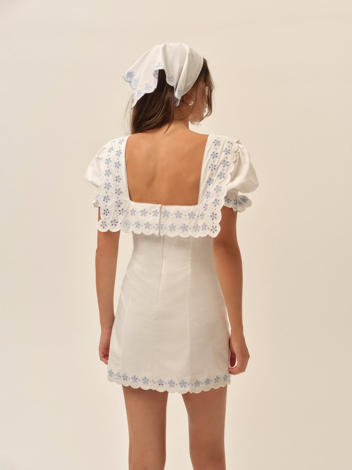 Poppy Collared Mini Dress White - For Love & Lemons