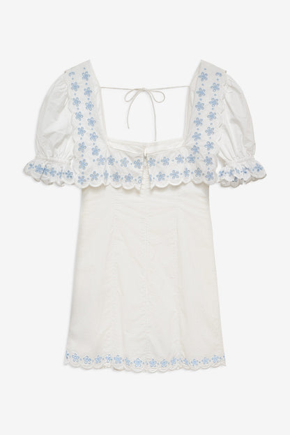 Poppy Collared Mini Dress White - For Love & Lemons