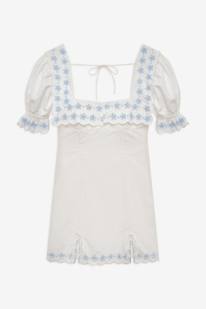 Poppy Collared Mini Dress White - For Love & Lemons