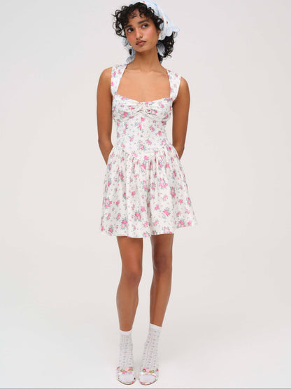August Mini Dress White - For Love & Lemons