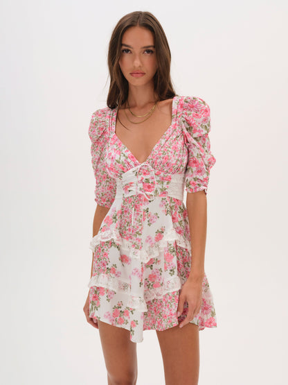 Rosalyn Mini Dress Pink - For Love & Lemons