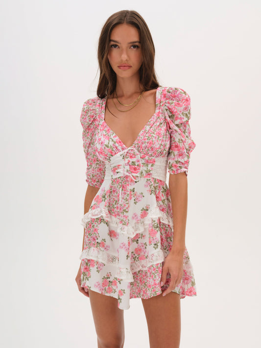 Rosalyn Mini Dress Pink - For Love & Lemons