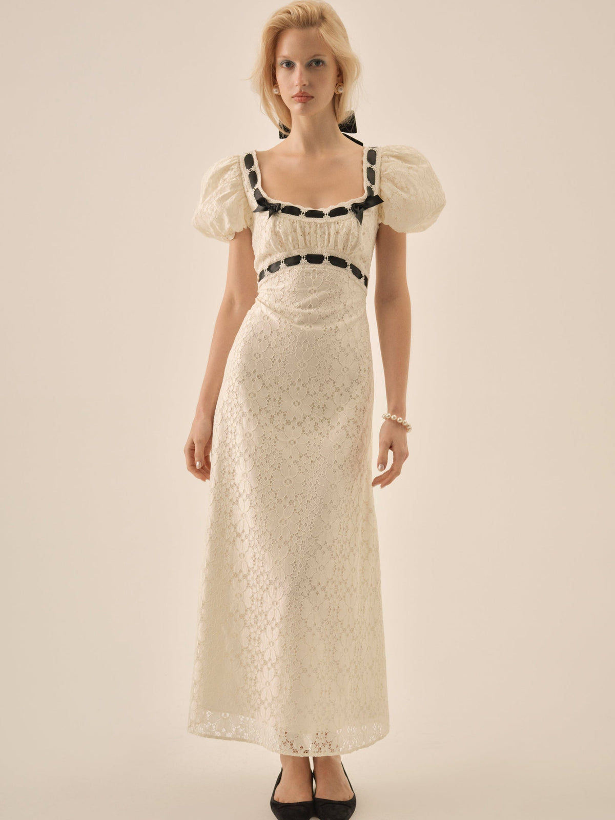 Creampuff Lace Maxi Dress Cream - For Love & Lemons