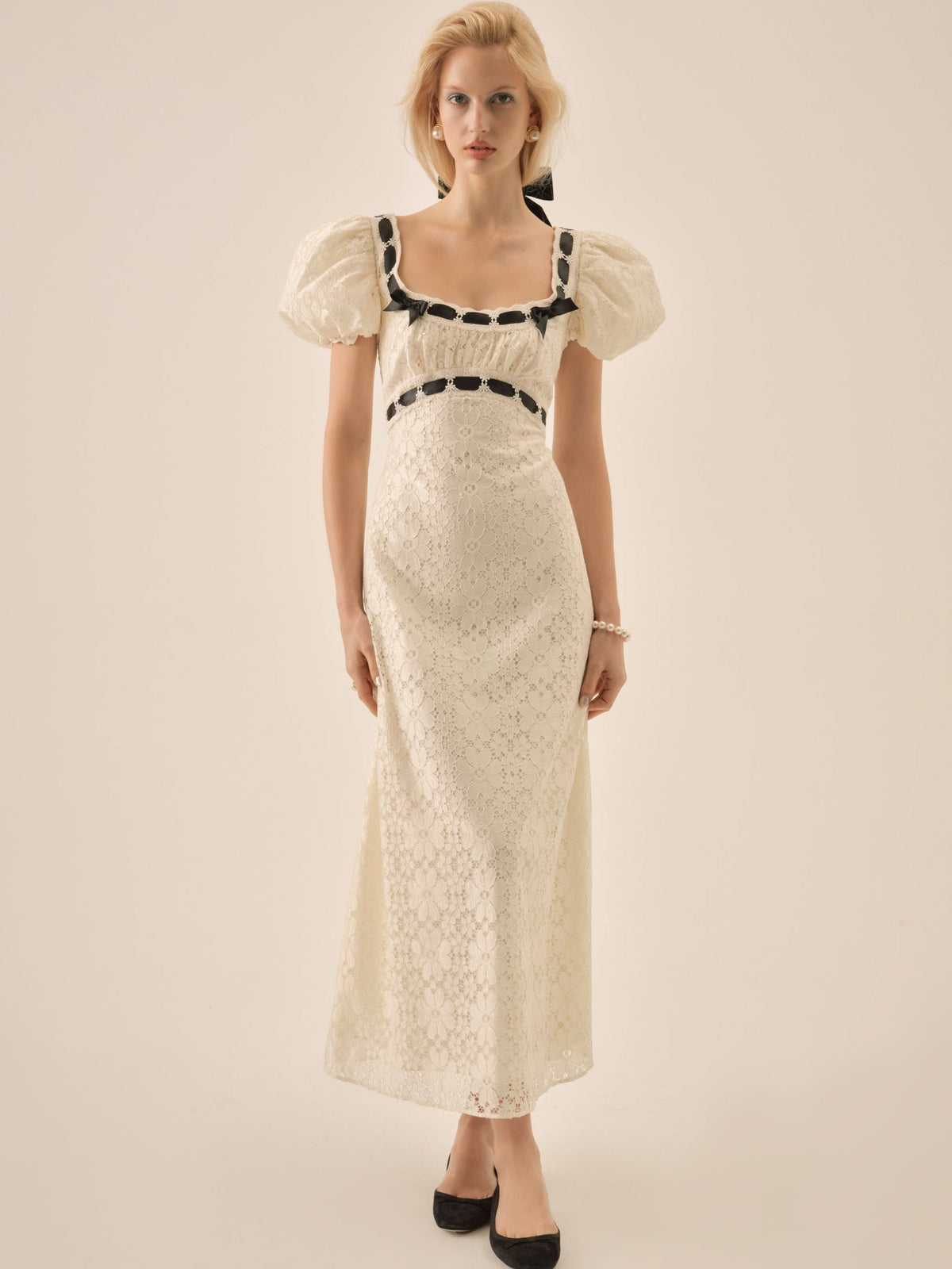 Creampuff Lace Maxi Dress Cream - For Love & Lemons
