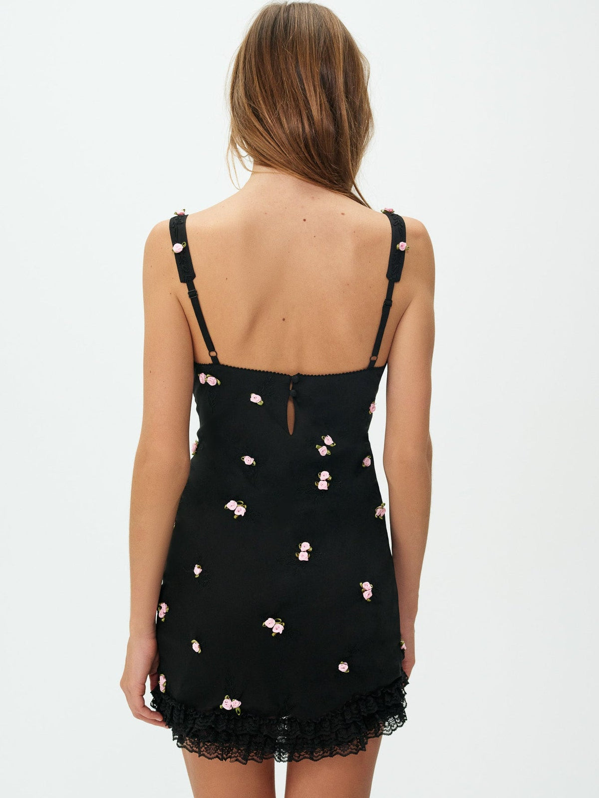 Rose Vine Mini Dress Black - For Love & Lemons