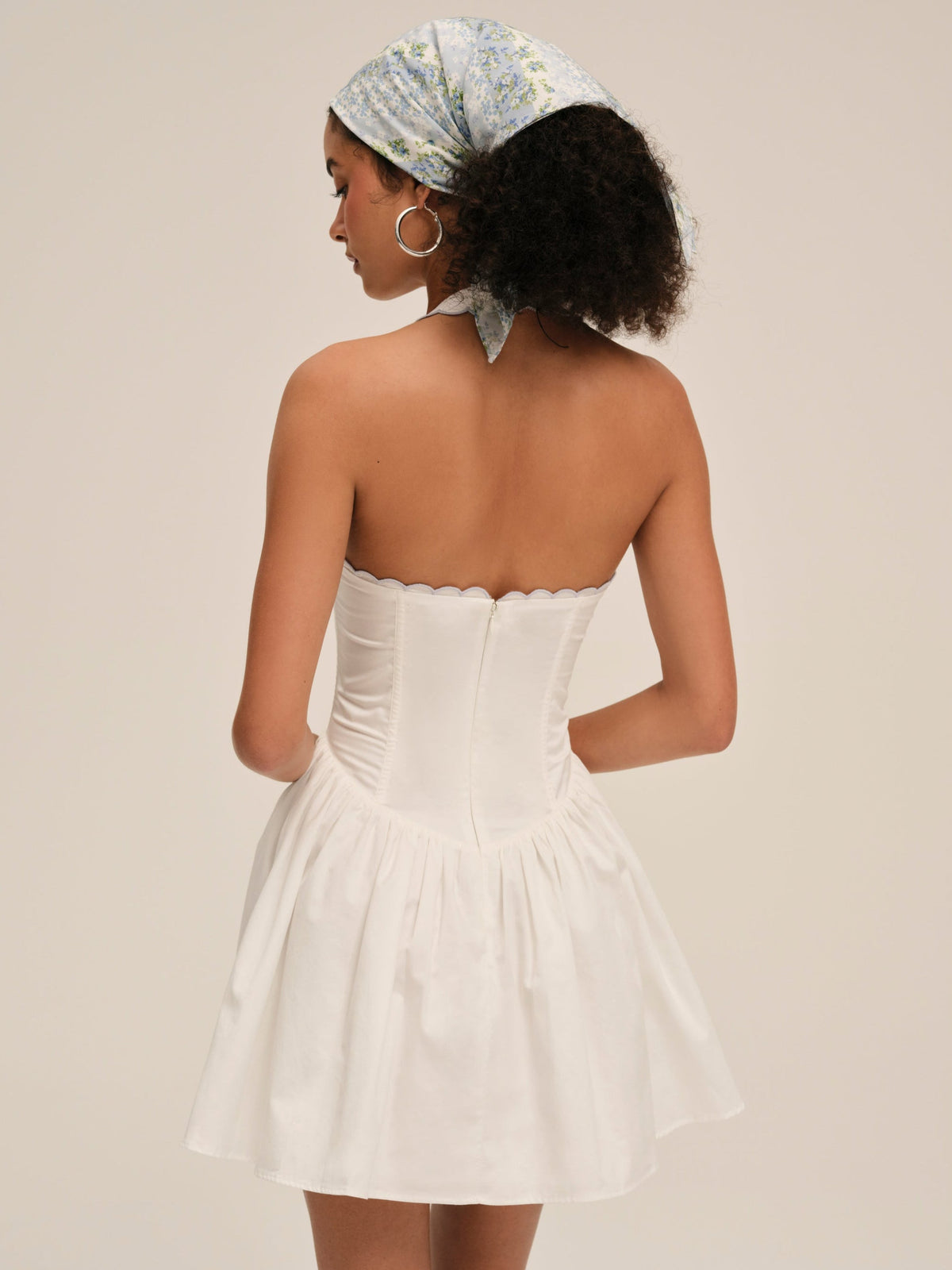 Tea Time Poplin Bustier Mini Dress White - For Love & Lemons