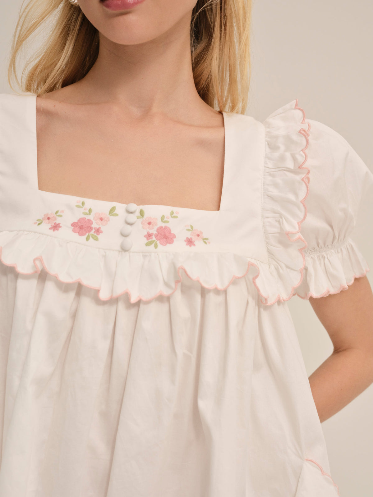 Tea Time Babydoll Dress White - For Love & Lemons