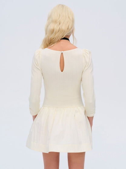 Aliyah Pointelle Mini Dress Cream - For Love & Lemons