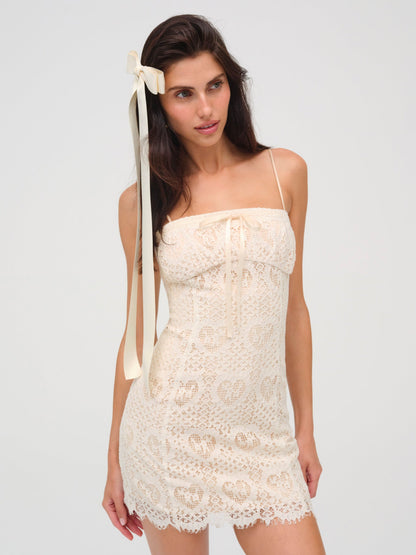 Claire Mini Dress Cream - For Love & Lemons