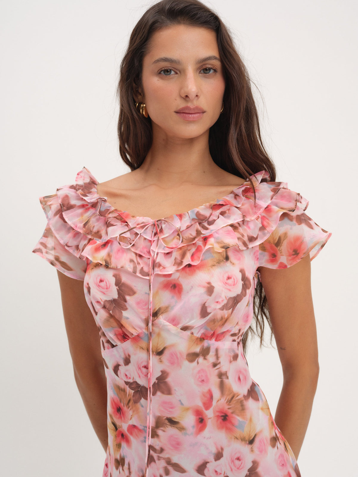 Fallen Floral Maxi Dress Pink - For Love & Lemons