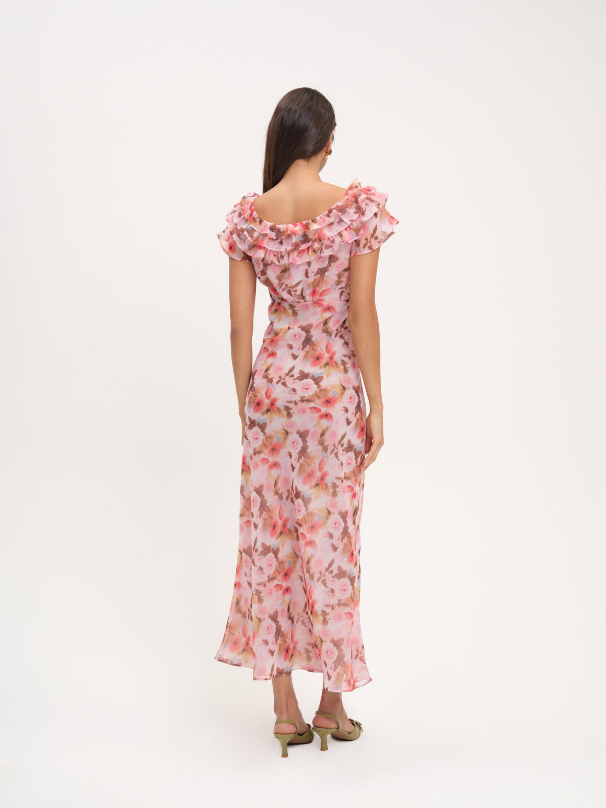 Fallen Floral Maxi Dress Pink - For Love & Lemons