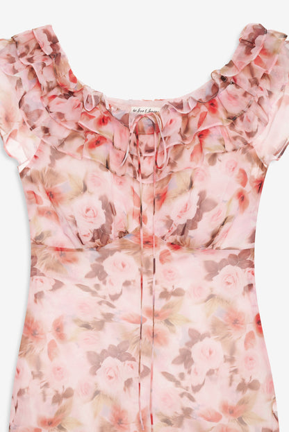 Fallen Floral Maxi Dress Pink - For Love & Lemons