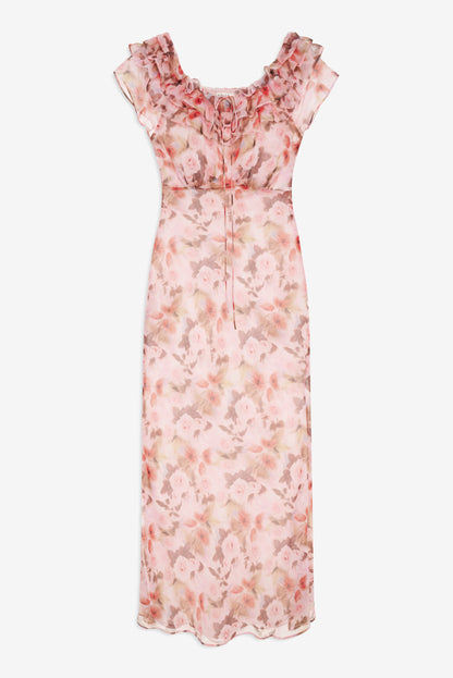 Fallen Floral Maxi Dress Pink - For Love & Lemons