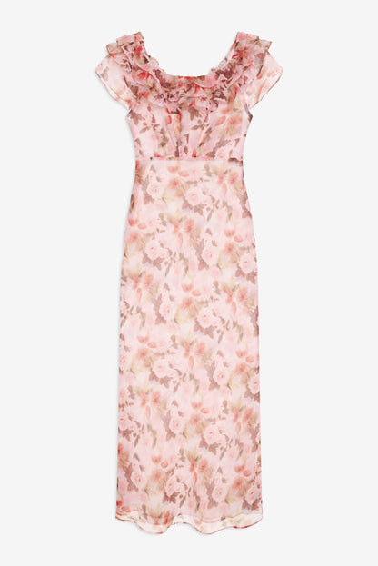 Fallen Floral Maxi Dress Pink - For Love & Lemons