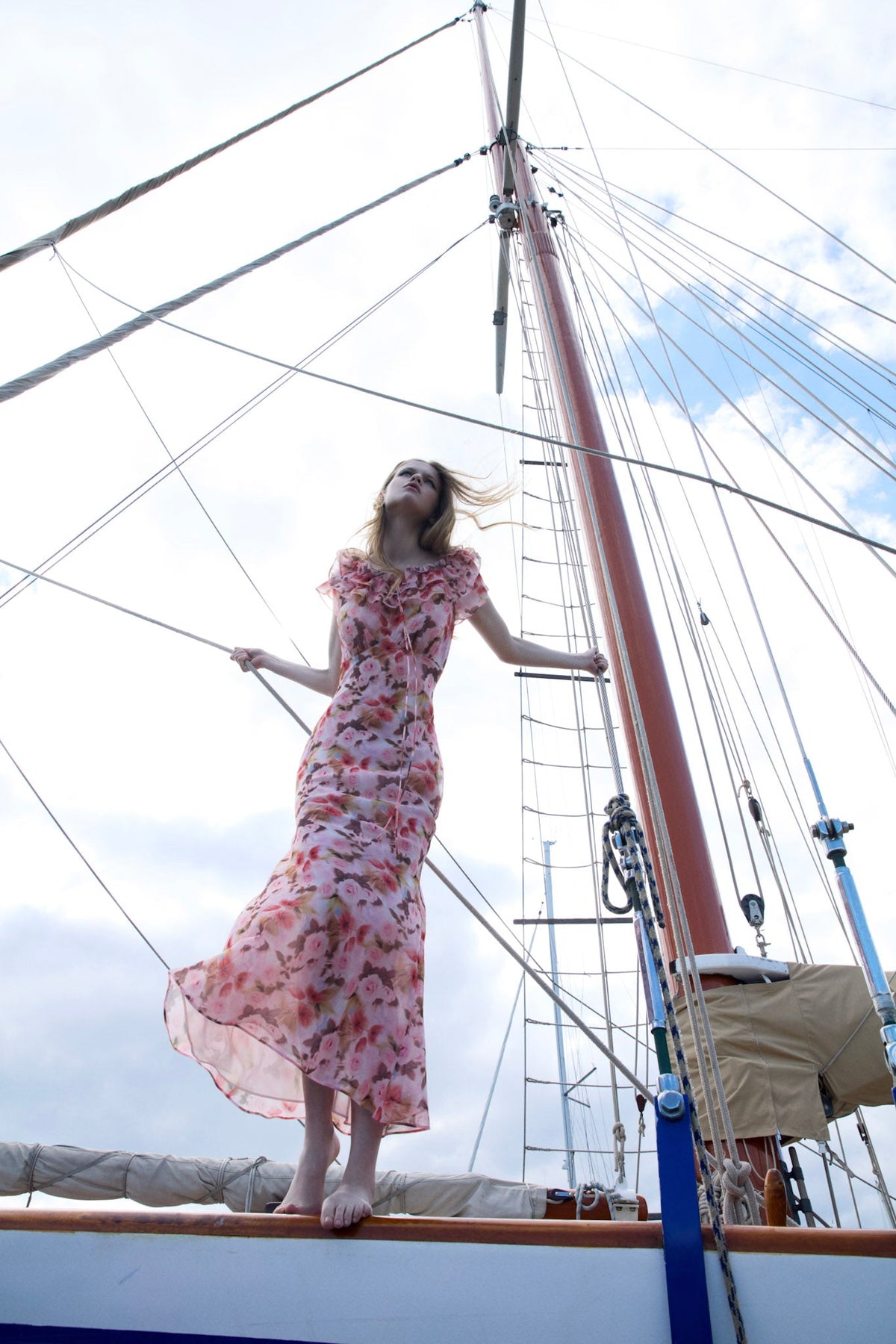Fallen Floral Maxi Dress Pink - For Love & Lemons