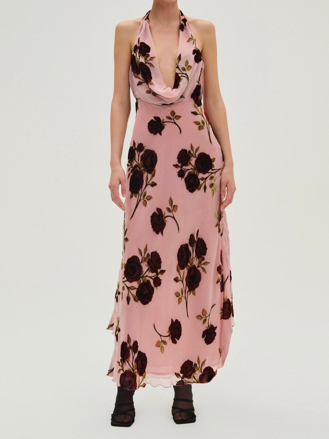 Rose Velvet Maxi Dress Rose - For Love & Lemons