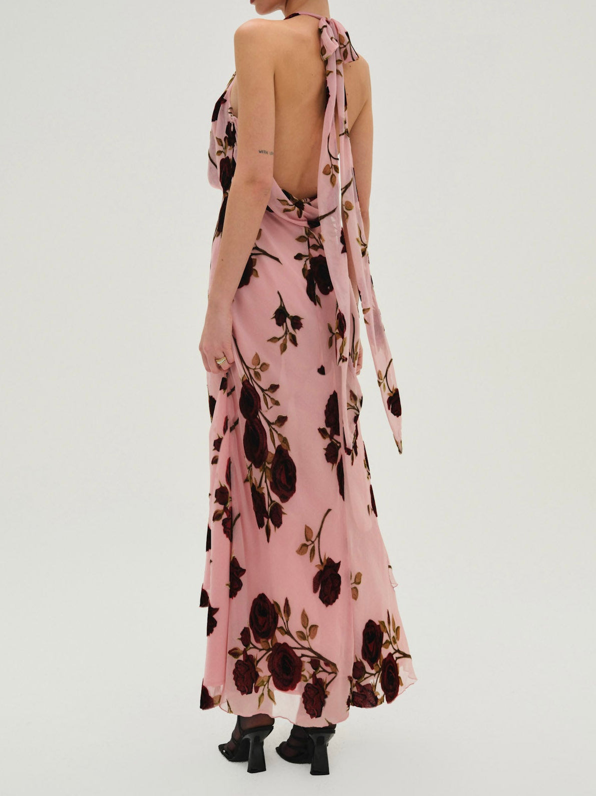 Rose Velvet Maxi Dress Rose - For Love & Lemons
