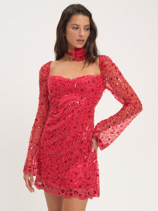 Gwendolyn Mini Dress Red - For Love & Lemons