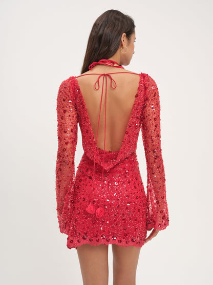 Gwendolyn Mini Dress Red - For Love & Lemons