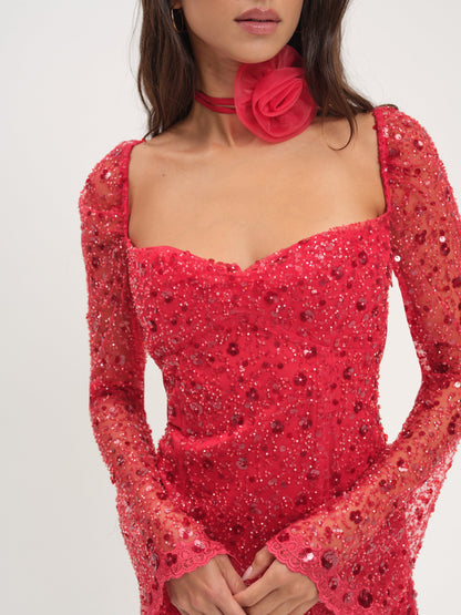 Gwendolyn Mini Dress Red - For Love & Lemons