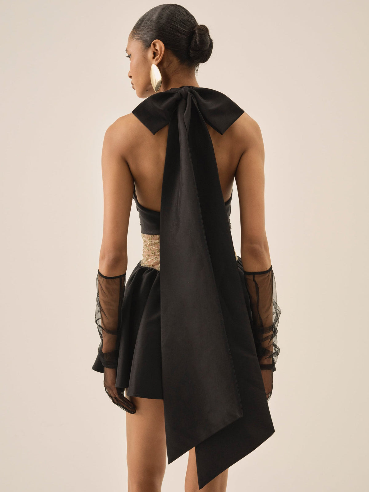 Shimmering Petals Mini Dress Black - For Love & Lemons