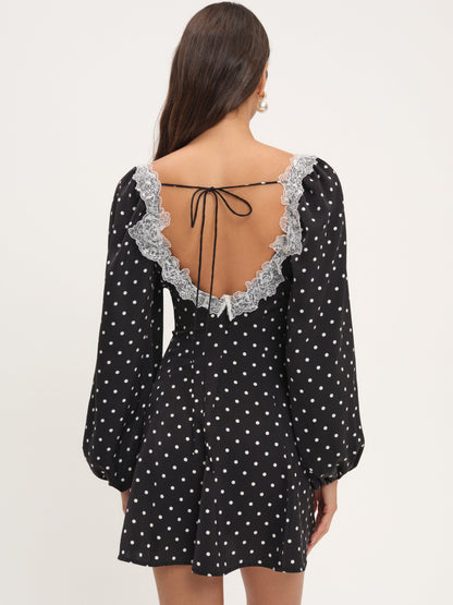 Deja Mini Dress Black - For Love & Lemons