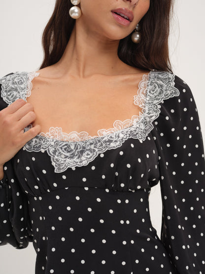 Deja Mini Dress Black - For Love & Lemons
