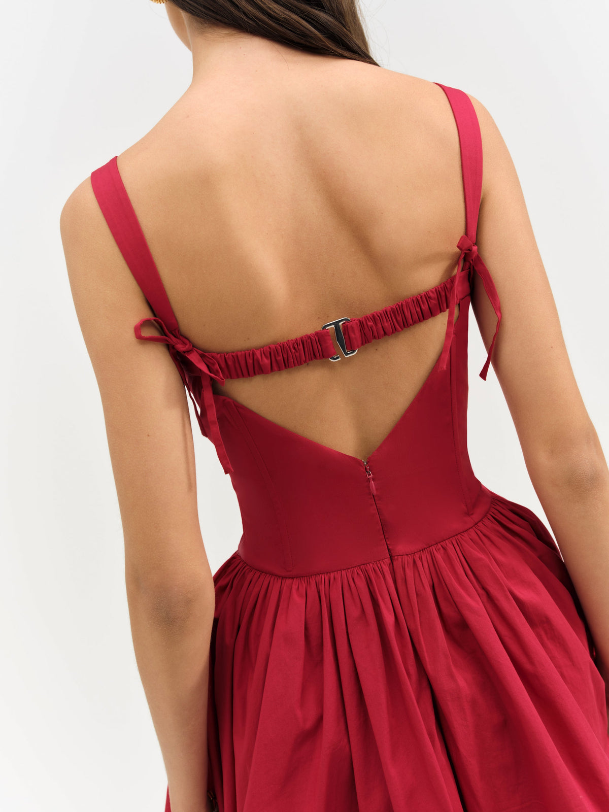 Helena Poplin Bustier Mini Dress Red - For Love & Lemons