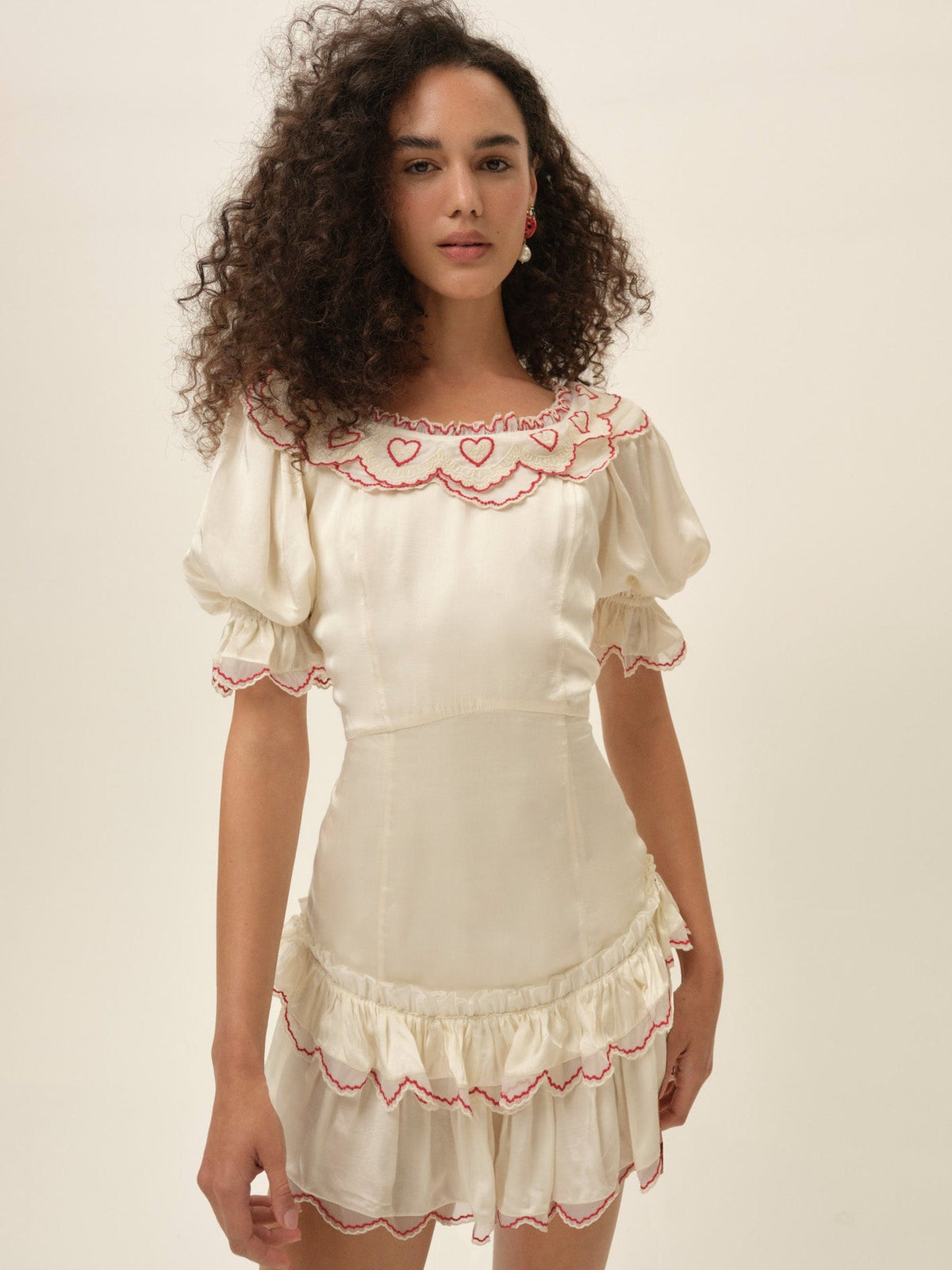 Amor Mini Dress Cream - For Love & Lemons