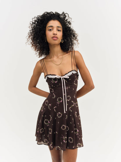 Kate Mini Dress Brown - For Love & Lemons