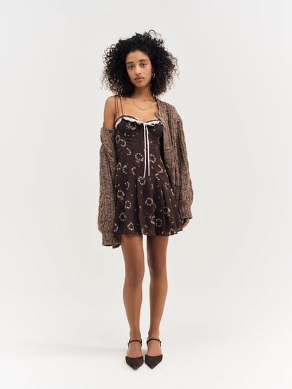 Kate Mini Dress Brown - For Love & Lemons