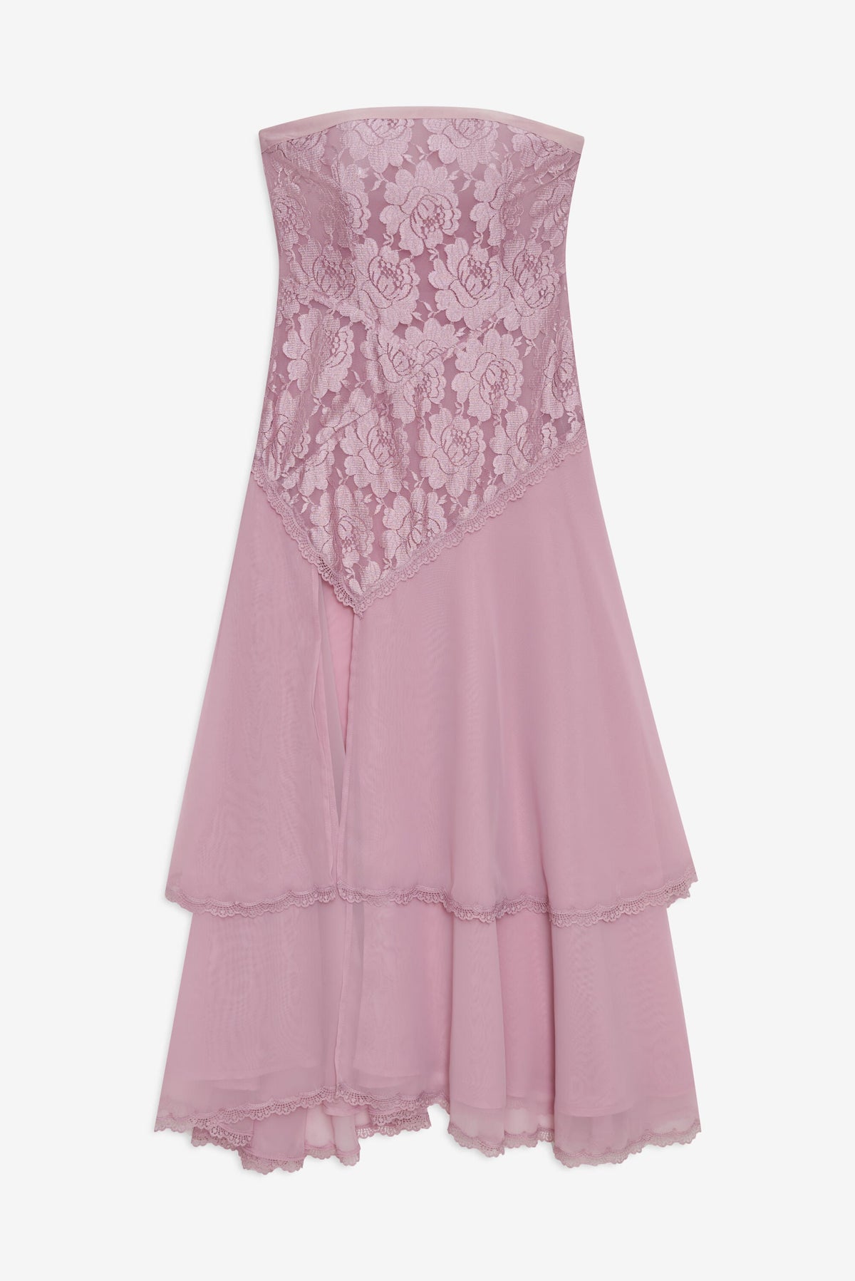 Claudia Rose Lace Strapless Midi Dress Mulberry - For Love & Lemons