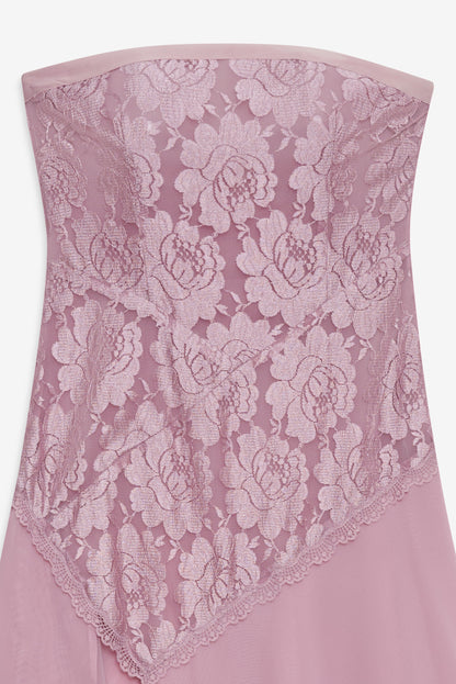 Claudia Rose Lace Strapless Midi Dress Mulberry - For Love & Lemons