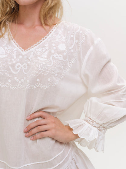 Agnes Mini Dress White - For Love & Lemons
