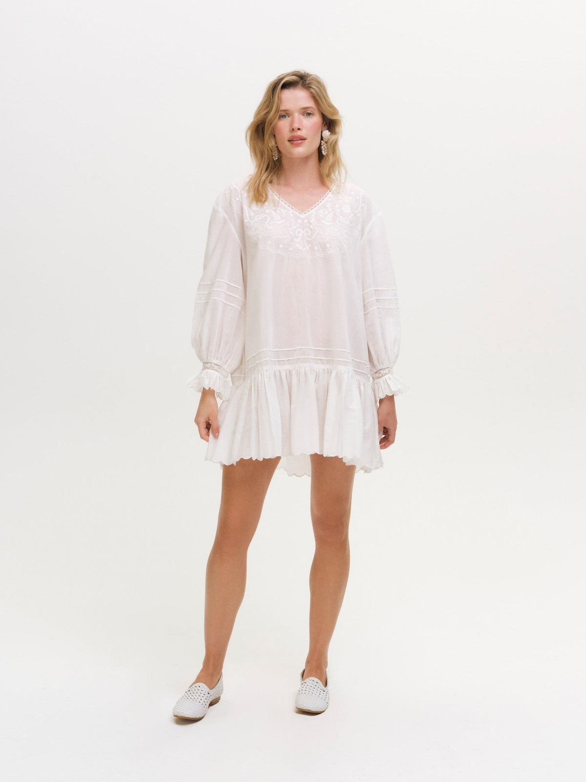 Agnes Mini Dress White - For Love & Lemons