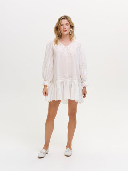 Agnes Mini Dress White - For Love & Lemons