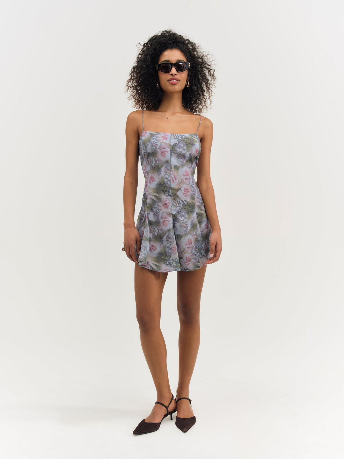 Fallen Floral Mini Dress Purple - For Love & Lemons