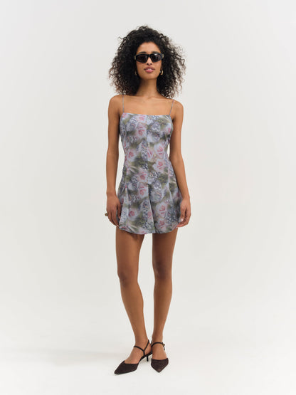 Fallen Floral Mini Dress Purple - For Love & Lemons